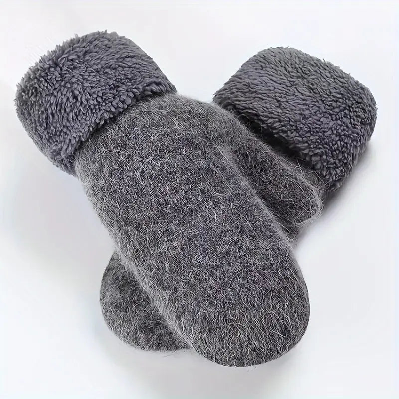 Moufles homme en laine polaire – Gants d’hiver chauds et confortables pour le froid