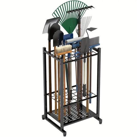 Support de Rangement pour Outils de Jardin – Organiseur Extérieur Robuste pour Pelles, Râteaux, Balais et Accessoires