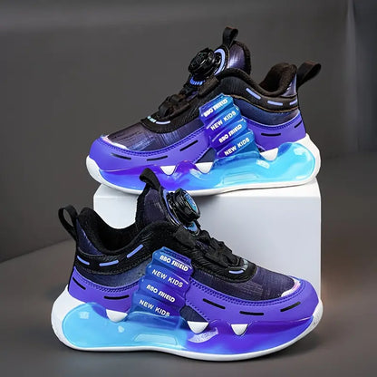 Chaussures bébé garçon sport lumineuses – Baskets respirantes bleu violet tendance