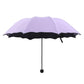 Parapluie pliable rose avec bord ondulé  Léger, compact et résistant au vent