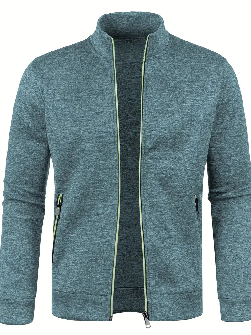 Veste Zippée Homme Polaire Légère – Gilet Chaud à Col Montant pour l’Hiver