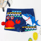 Maillot de bain garçon bleu avec motif requin et crabe – Short de bain amusant et confortable pour l’été