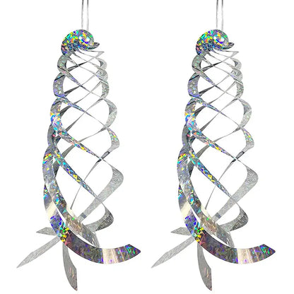 Répulsifs Visuels Anti-Oiseaux – Spirales Holographiques Réfléchissantes 40cm pour Jardins, Balcons et Verandas