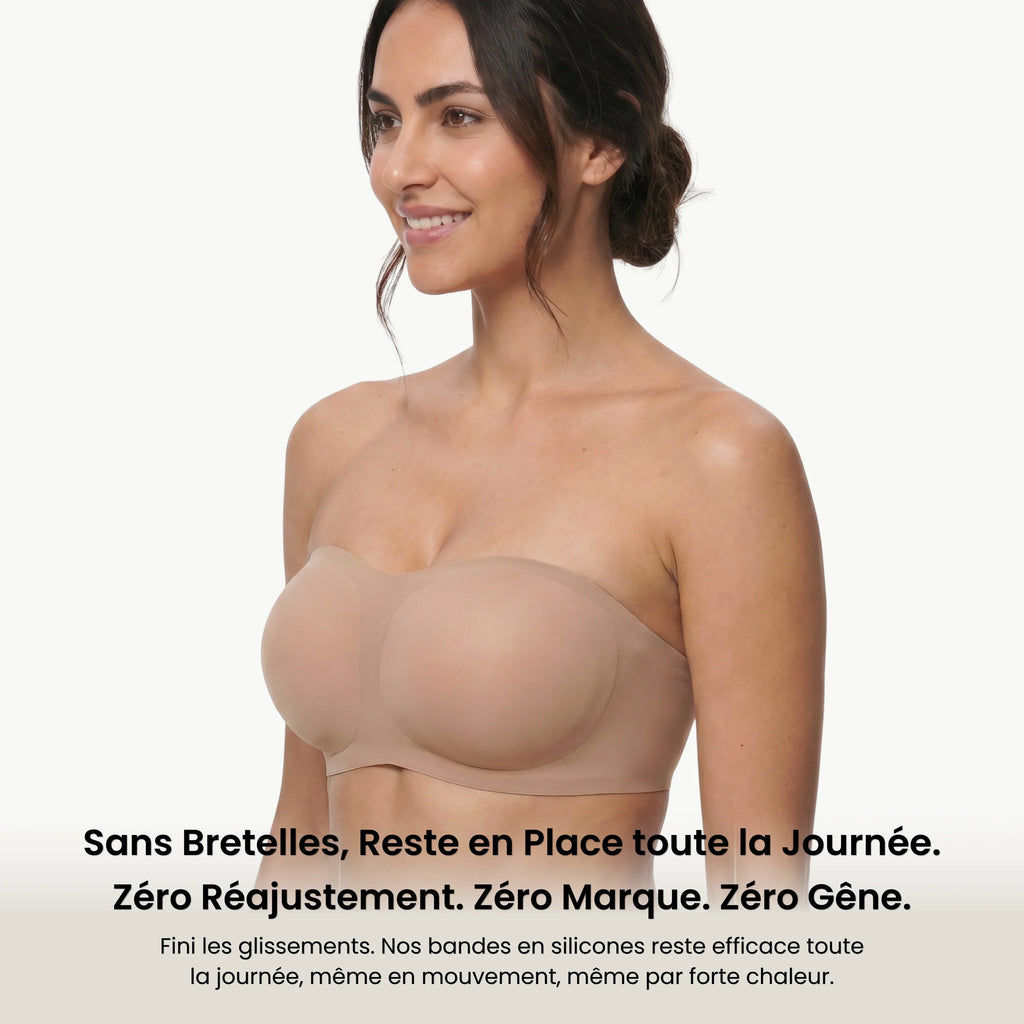 Soutien-Gorge Bandeau Sans Bretelles Invisible – Push-Up Léger Anti-Glisse