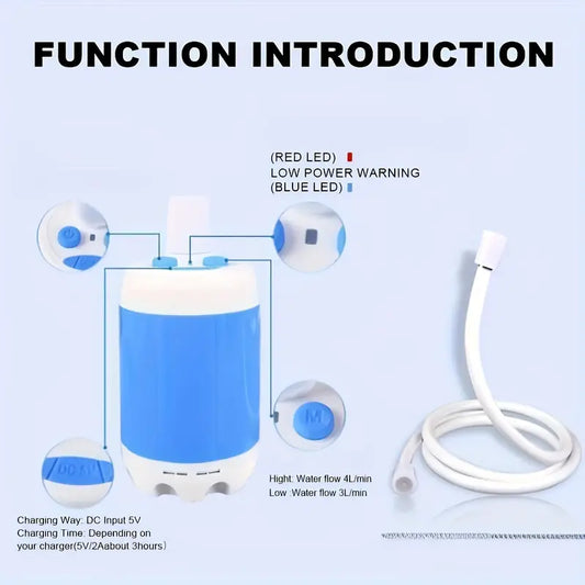 Douche Portable avec Pompe Électrique – Accessoire Camping-Car, Van et Extérieur