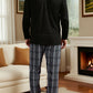 Pyjama 2 pièces grande taille pour homme à manches longues
