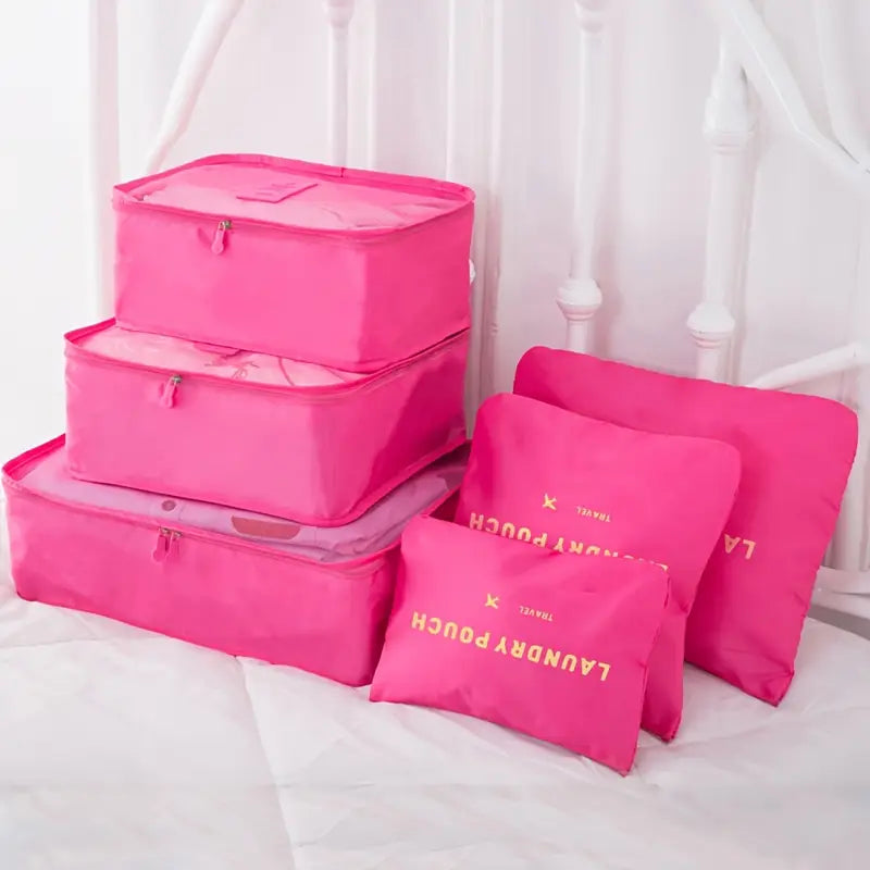 Set de 6 Organisateurs de Valise – Poches de Rangement pour Vêtements et Accessoires de Voyage