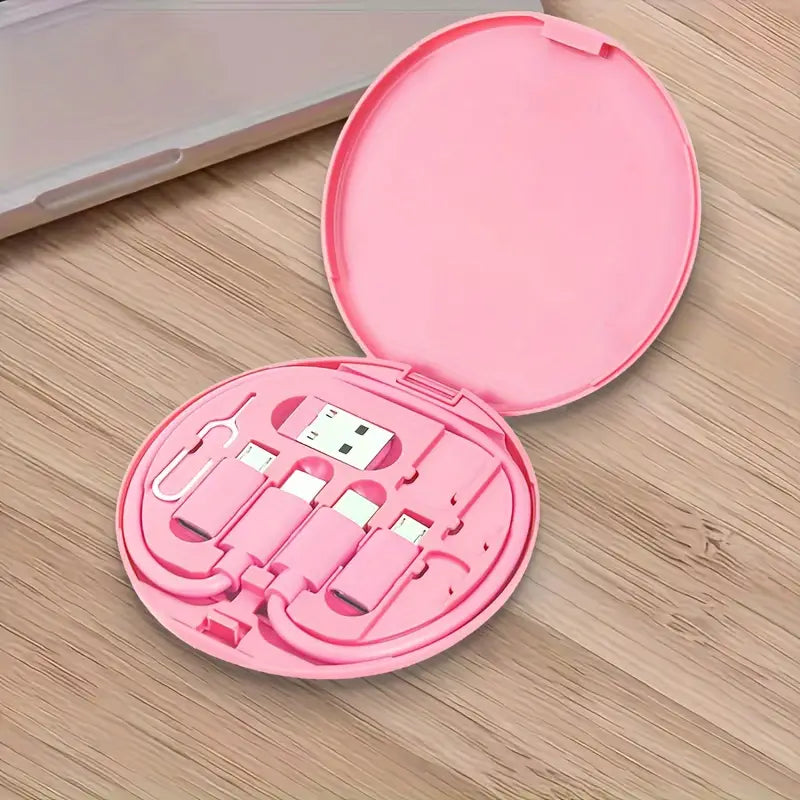Kit de Câbles et Adaptateurs USB Multifonction – Boîte de Charge Compacte et Universelle pour Smartphone, USB-C, Micro USB, Lightning