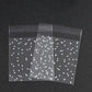 Sachets Plastique Transparent à Pois Blancs – Lot de Pochettes Autocollantes 7x7 cm pour Confiseries et Petits Cadeaux
