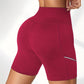 Shorty Gainant Femme Sport Taille Haute avec Poche – Legging Court Sculptant, Effet Ventre Plat et Maintien Optimal