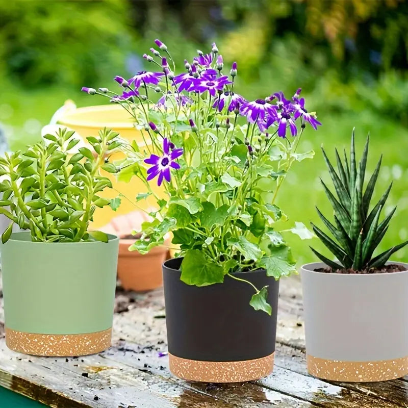 Lot de pots de fleurs modernes – Jardinières décoratives pour plantes, succulentes et cactus
