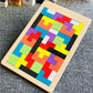 Casse-Tête Tetris en Bois – Puzzle Éducatif Coloré pour Enfants et Adultes, Jeu de Logique et Réflexion