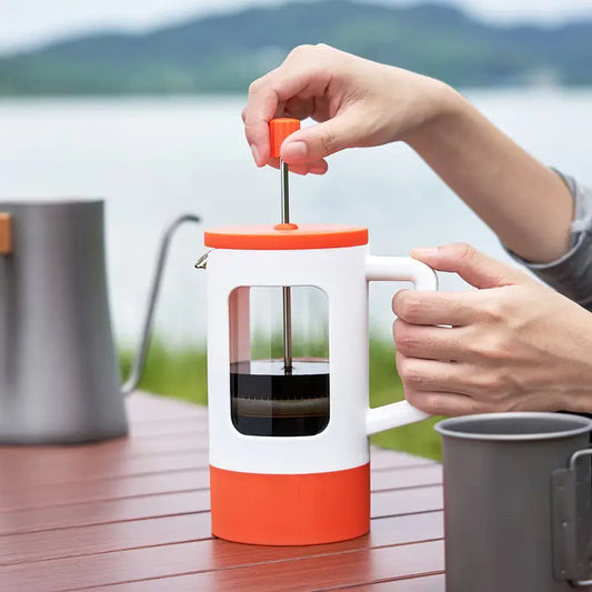 Cafetière Portable à Piston – French Press de Voyage en Plastique Résistant, Idéale pour Café et Thé en Extérieur