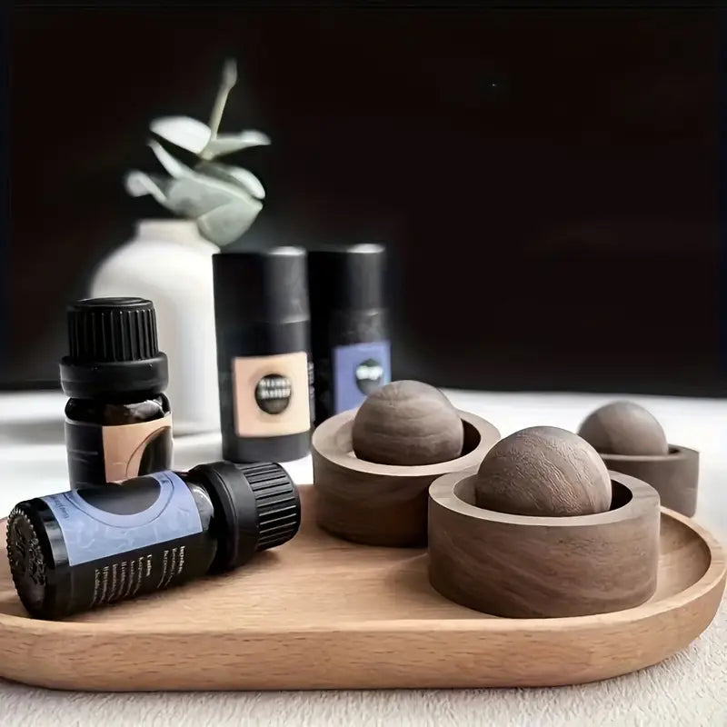 Diffuseur d’huiles essentielles en bois naturel – Purificateur d’air sans électricité pour voiture ou bureau