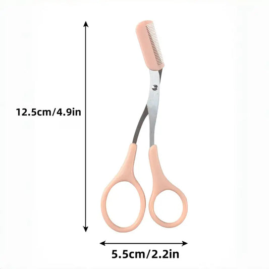 Ciseaux de Précision avec Peigne Intégré – Coupe-Sourcils Sécurisée pour un Maquillage Parfait et une Mise en Forme Facile