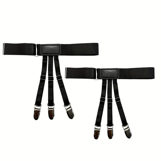 Bretelles homme noires ajustables – Bretelles élastiques à pinces renforcées, style élégant et maintien parfait