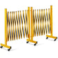 Barrière de Sécurité Extensible sur Roulettes – Cloison Mobile Pliable en Acier Jaune pour Espaces Publics et Professionnels