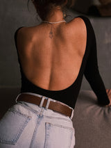 Body Femme Uni Dos Nu – Manches Longues & Coupe Sexy