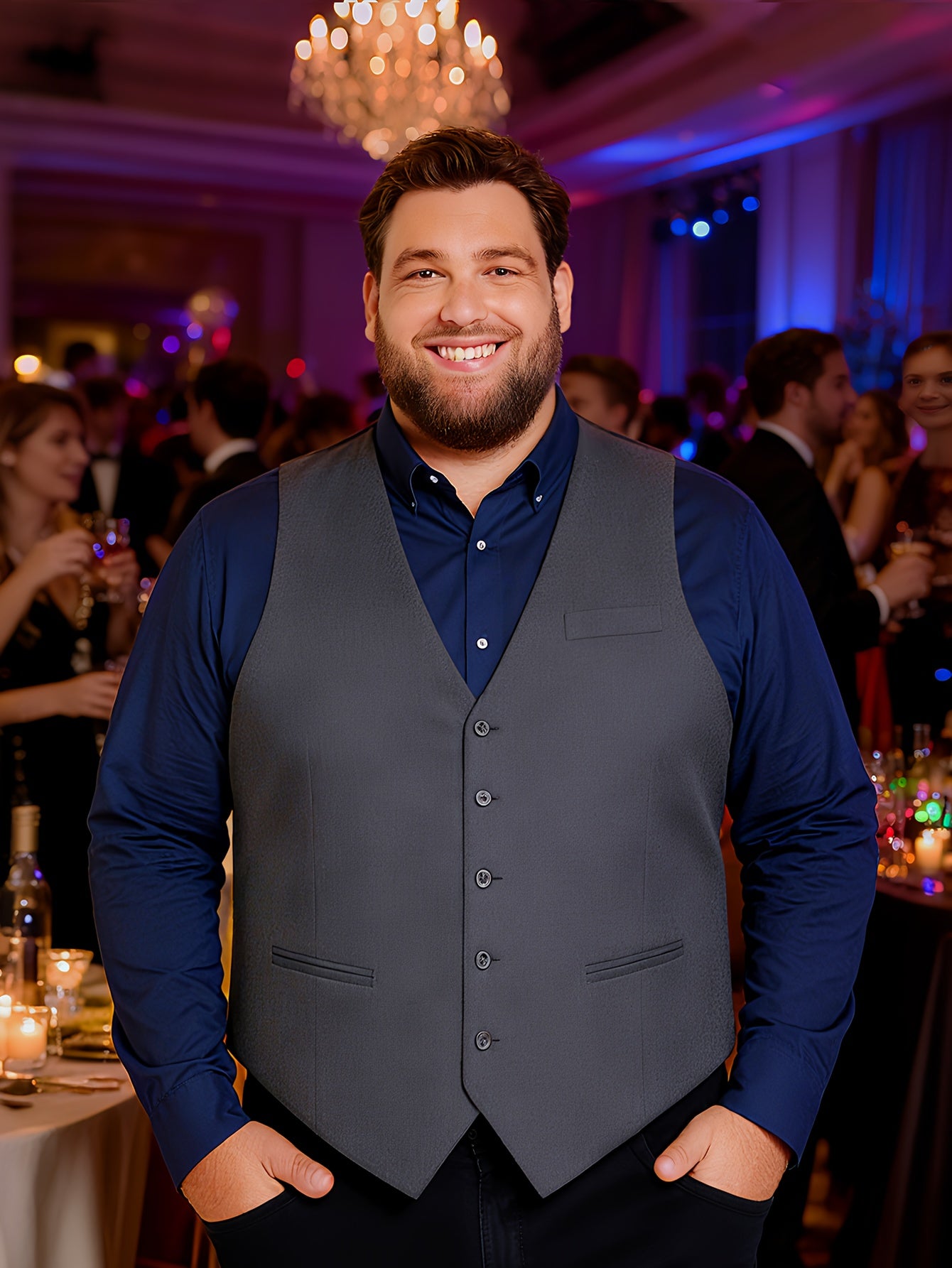 Gilet de costume pour homme grande taille en 4XL