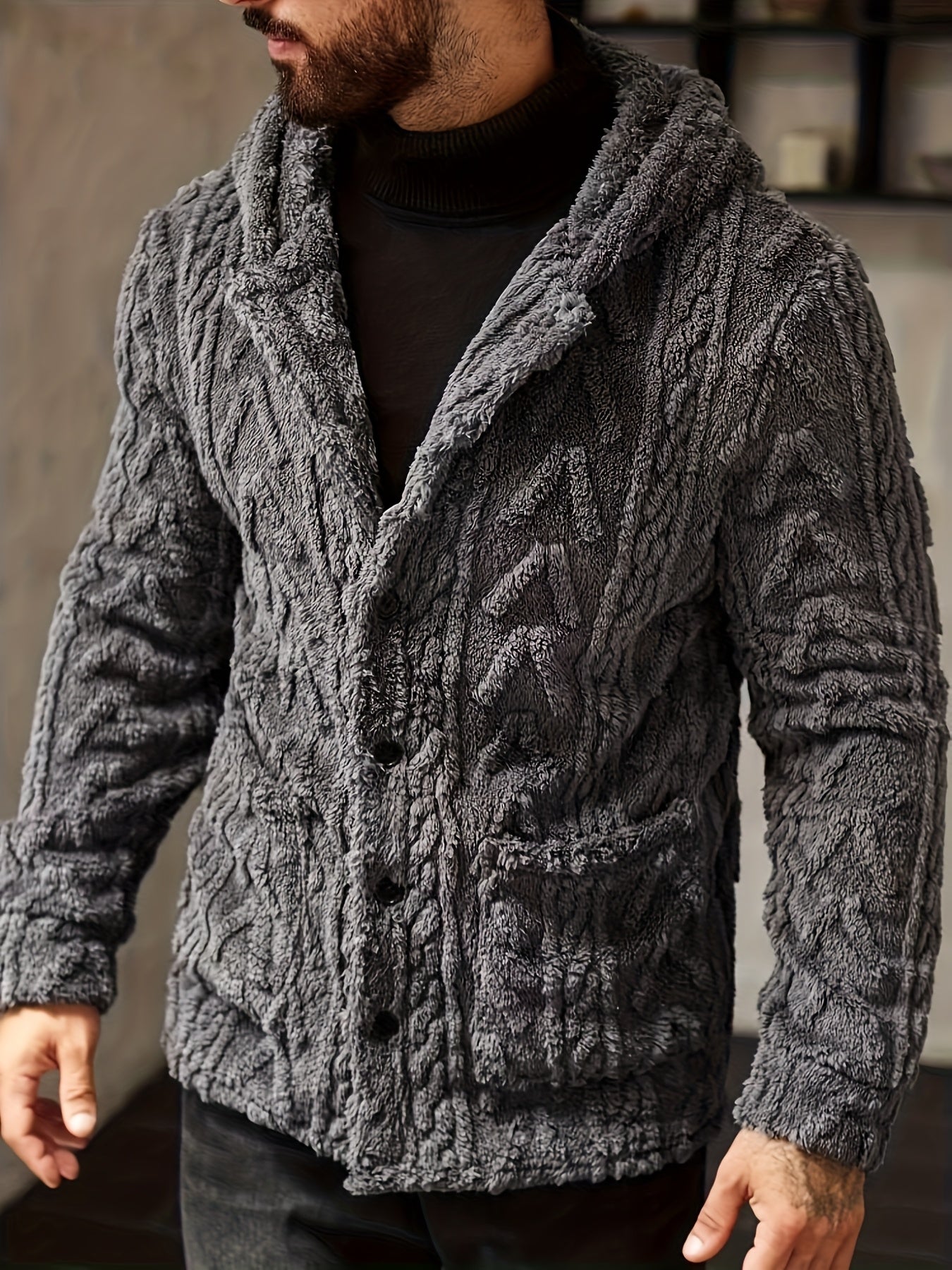 Veste à capuche décontractée de couleur unie pour homme grande taille