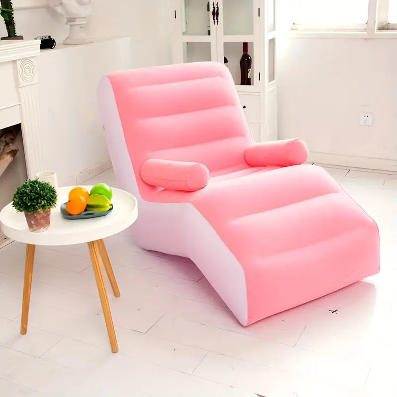 Chaise Longue Gonflable Rose – Fauteuil Relax pour Intérieur, Léger et Confortable