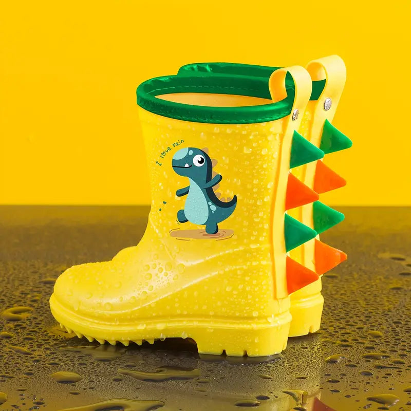 Bottes de pluie garçon bleues motif dinosaure – Bottes imperméables antidérapantes pour enfants