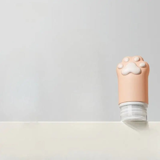 Flacon de voyage bébé en silicone – Pot rechargeable étanche motif patte mignonne