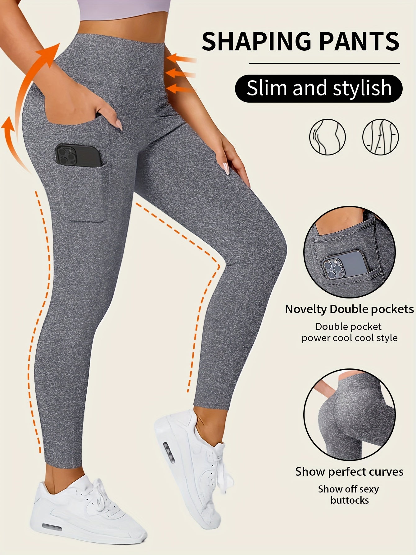 Leggings de yoga poche à ligne ciblée pour un développement