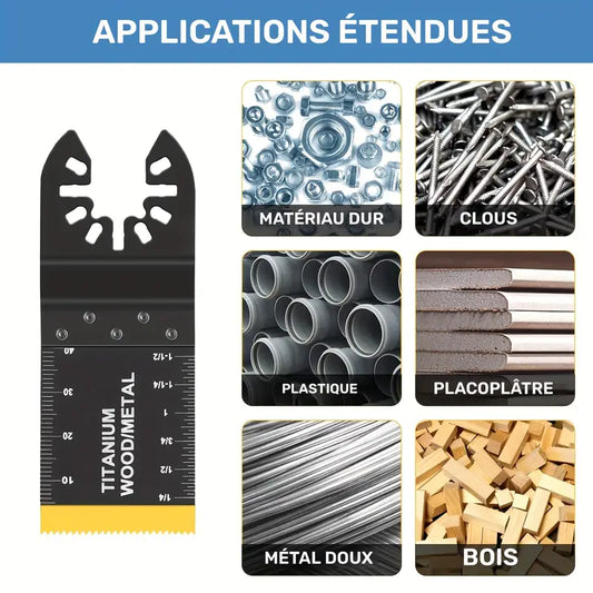 Lot de Lames de Scie Oscillante Multifonction – Lames de Remplacement pour Bois et Métal, Compatibles Outil Multifonctions