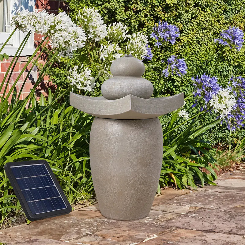 Fontaine d’extérieur zen en pierre artificielle  Décoration apaisante pour jardin, terrasse et bassin