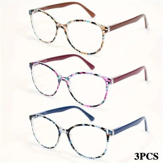 Lunettes de vue femme tendance – Monture transparente multicolore avec branches bleues