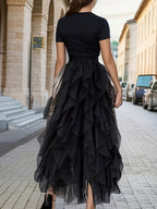 Jupe Tutu à Volants – Taille Élastique & Superposition de Tulle