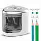 Taille-crayon électrique double entrée – Aiguisage rapide pour crayons standards et de couleur, idéal école et bureau