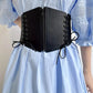 Ceinture Corset Femme Noire – Large à Lacets, Taille Haute Élastique, Accessoire Mode Chic