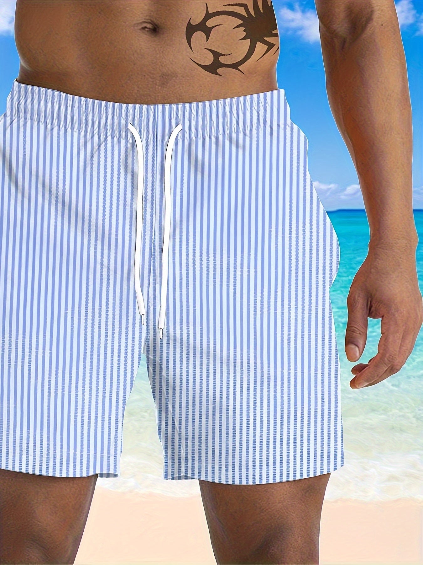 Short grande taille pour homme à séchage rapide avec imprimé à motif