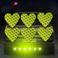 Autocollants Voiture Réfléchissants Cœur Jaune – Stickers Sécurité et Décoration Rétro-Réfléchissants Pare-Chocs et Portières