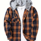 Chemise à carreaux avec capuche, coloris Orange