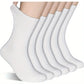 Lot de 6 Paires de Chaussettes Médicales Blanches – Respirantes, Sans Couture, Idéales Diabétiques