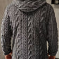 Veste à capuche décontractée de couleur unie pour homme grande taille