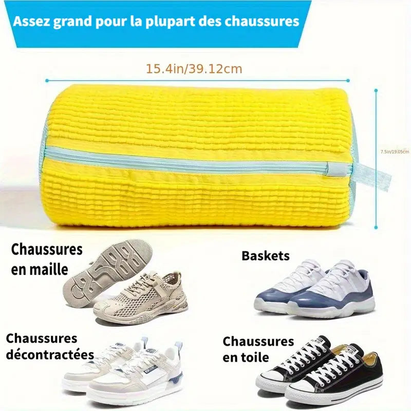 Sac de Lavage pour Chaussures en Microfibre – Housse Protectrice pour Machine à Laver, Antichoc et Résistante
