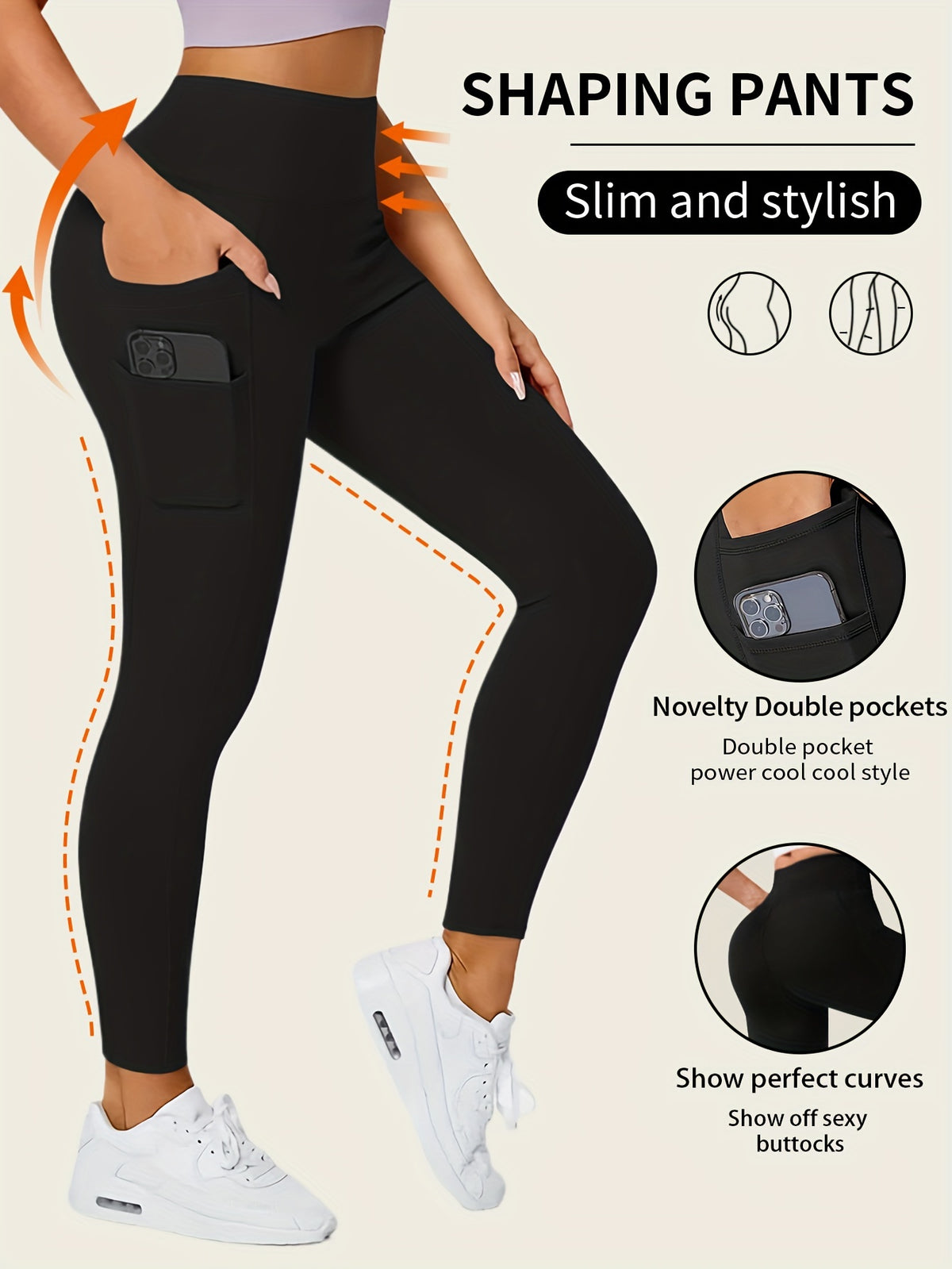 Leggings de yoga poche à ligne ciblée pour un développement