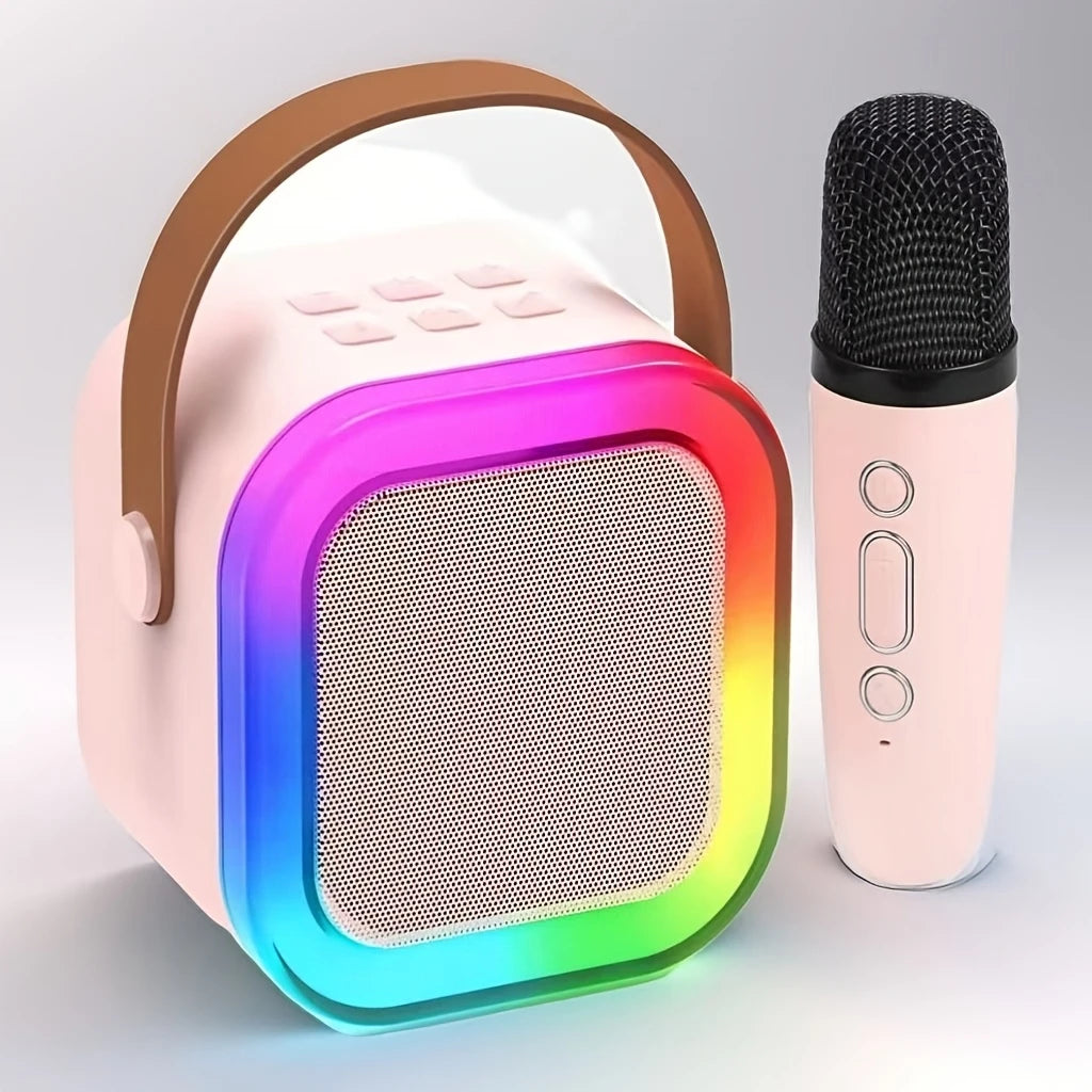 Enceinte Bluetooth avec Micro Sans Fil – Haut-parleur Portable LED pour Karaoké, Fête et Plage