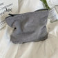 Trousse de maquillage en velours côtelé vert Pochette cosmétique douce, élégante et spacieuse
