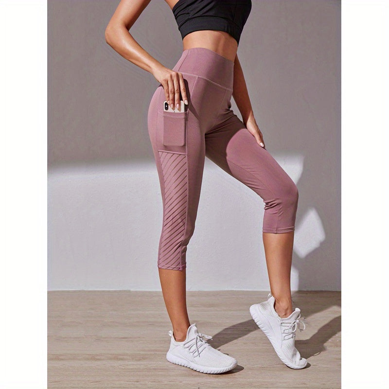 Pantalon Capri de Sport de Levage de Hanche de Contrôle de Ventre