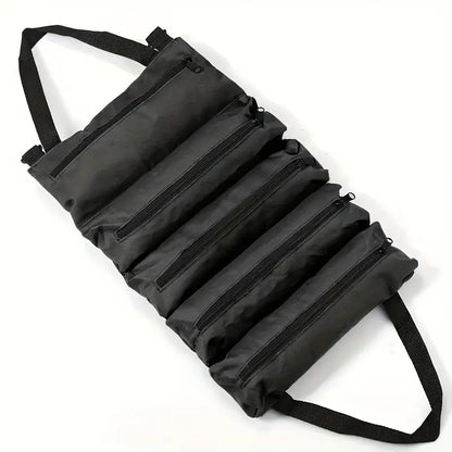 Trousse de Rangement en Rouleau avec Poches Zippées – Sac Organisateur Portable pour Outils et Accessoires – Collection Boîtes à Outils et Accessoires