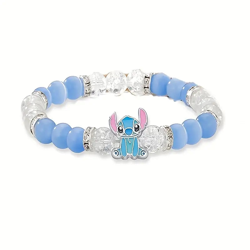 Bracelet Élastique Enfant Perles Roses et Blanches – Bijou Fantaisie avec Petit Charm