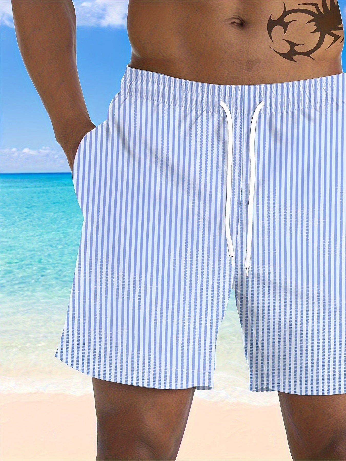 Short grande taille pour homme à séchage rapide avec imprimé à motif