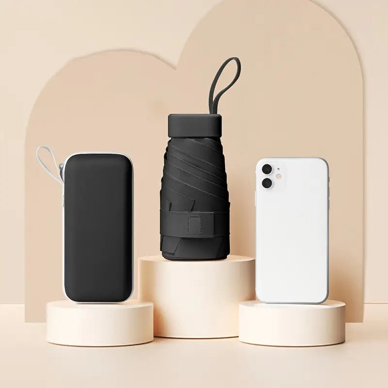 Parapluie pliable vert kaki avec étui rigide  Compact, élégant et résistant