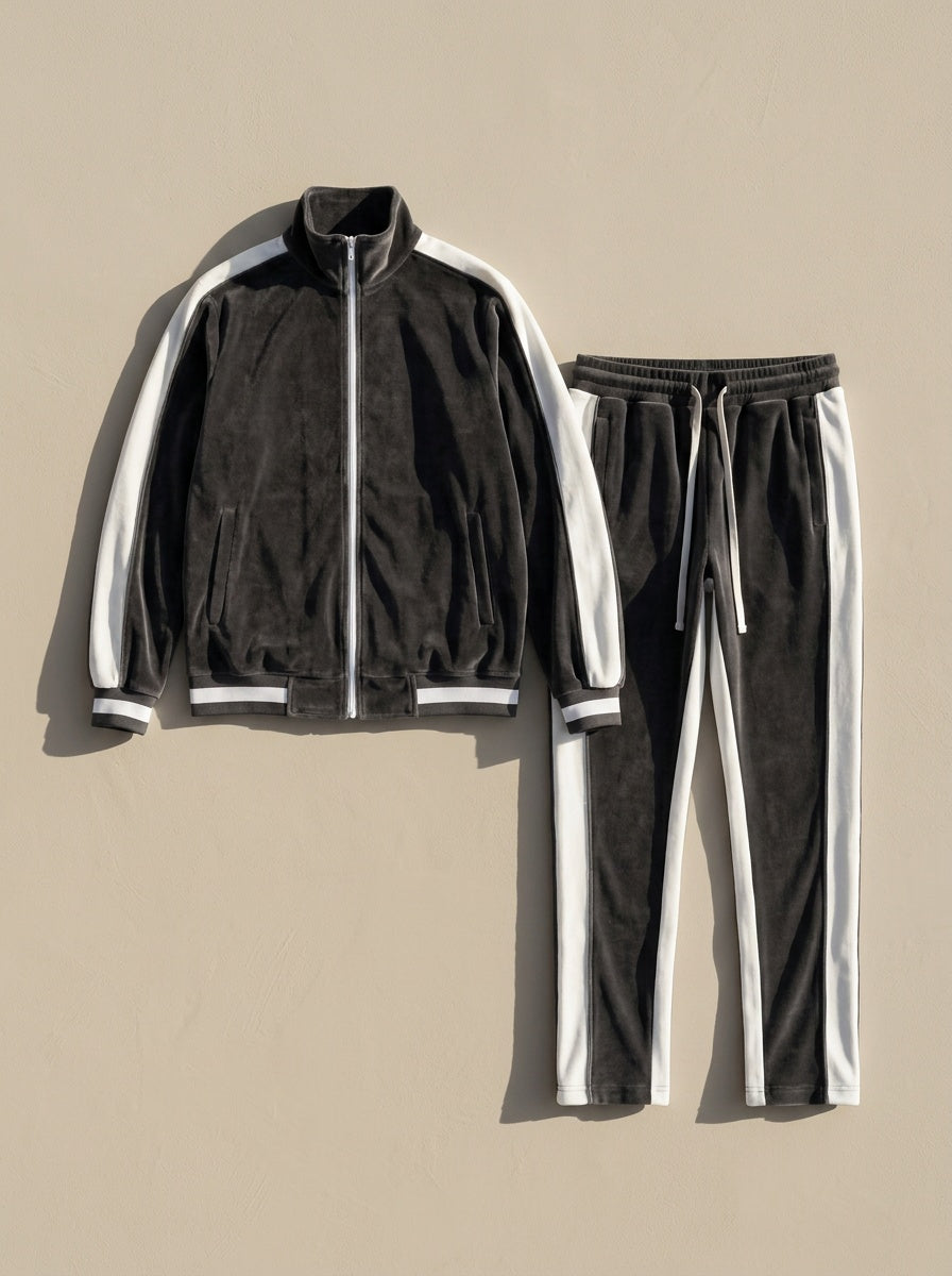 Ensemble de survêtement en velours pour homme
