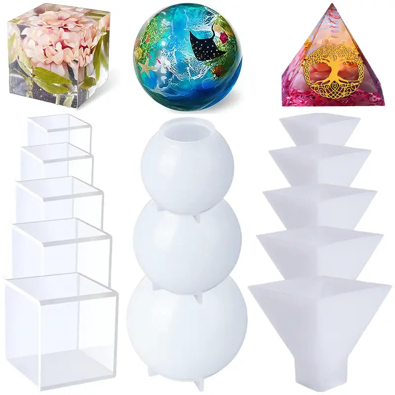 Moule en silicone pyramide orgonite – DIY résine époxy pour bijoux énergétiques, décoration et art spirituel